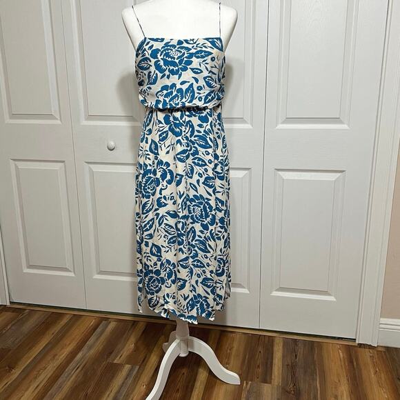Moda Int’l. size 14 blue & white silk sundress. - Picture 1 of 10